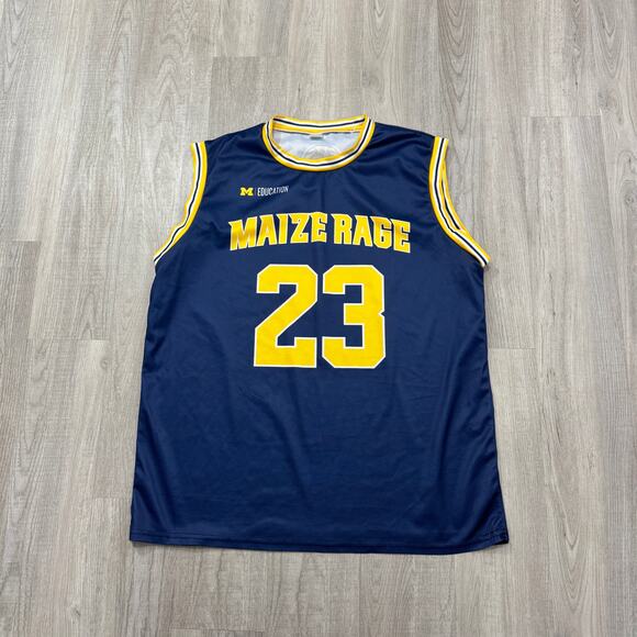 University of Michigan Wolverines Basketball Jersey Men's XL Maize Rage Hoops - Picture 1 of 7